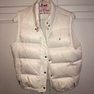 Old Navy White Zip-Up and Button Vest